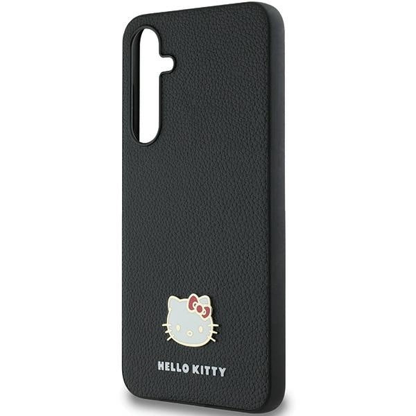 Hello Kitty Metal Logo Kitty Head case for Samsung Galaxy A55 - black