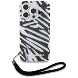Karl Lagerfeld IML Zebra Pattern & Cord case for iPhone 15 Pro - black