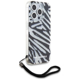 Karl Lagerfeld IML Zebra Pattern & Cord case for iPhone 15 Pro - black