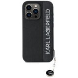 Karl Lagerfeld Saffiano Rhinestones & Charm case for iPhone 15 Pro - black