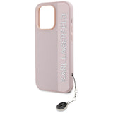 Karl Lagerfeld Saffiano Rhinestones & Charm case for iPhone 15 Pro - pink