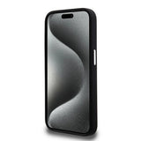 Karl Lagerfeld Silicone Metal Script Logo case for iPhone 15 Pro - black