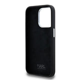 Karl Lagerfeld Silicone Metal Script Logo case for iPhone 15 Pro - black