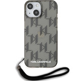 Karl Lagerfeld IML Mono KL Pattern & Cord case for iPhone 15 / 14 / 13 - black