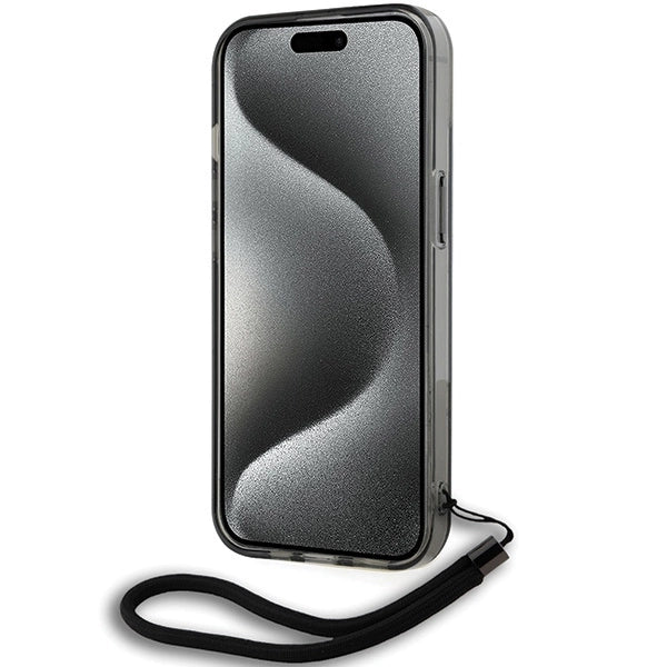 Karl Lagerfeld IML Mono KL Pattern & Cord case for iPhone 15 / 14 / 13 - black