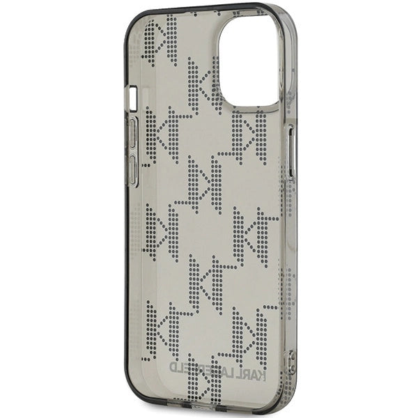 Karl Lagerfeld IML Mono KL Pattern & Cord case for iPhone 15 / 14 / 13 - black