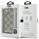 Karl Lagerfeld IML Mono KL Pattern & Cord case for iPhone 15 / 14 / 13 - black