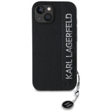 Karl Lagerfeld Saffiano Rhinestones & Charm case for iPhone 15 / 14 / 13 - black
