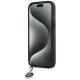 Karl Lagerfeld Saffiano Rhinestones & Charm case for iPhone 15 / 14 / 13 - black