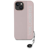 Karl Lagerfeld Saffiano Rhinestones & Charm case for iPhone 15 / 14 / 13 - pink