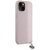 Karl Lagerfeld Saffiano Rhinestones & Charm case for iPhone 15 / 14 / 13 - pink