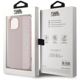 Karl Lagerfeld Saffiano Rhinestones & Charm case for iPhone 15 / 14 / 13 - pink