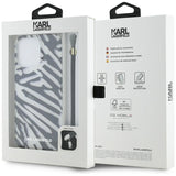 Karl Lagerfeld IML Zebra Pattern & Cord case for iPhone 15 Pro Max - black