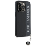 Karl Lagerfeld Saffiano Rhinestones & Charm case for iPhone 15 Pro Max - black