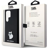 Karl Lagerfeld Silicone Choupette Metal Pin case for Samsung Galaxy S24 Ultra - black