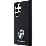 Karl Lagerfeld Silicone Karl&Choupette Metal Pin case for Samsung Galaxy S24 Ultra - black