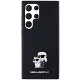 Karl Lagerfeld Silicone Karl&Choupette Metal Pin case for Samsung Galaxy S24 Ultra - black