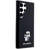 Karl Lagerfeld Silicone Karl&Choupette Metal Pin case for Samsung Galaxy S24 Ultra - black