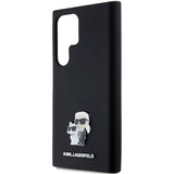 Karl Lagerfeld Silicone Karl&Choupette Metal Pin case for Samsung Galaxy S24 Ultra - black