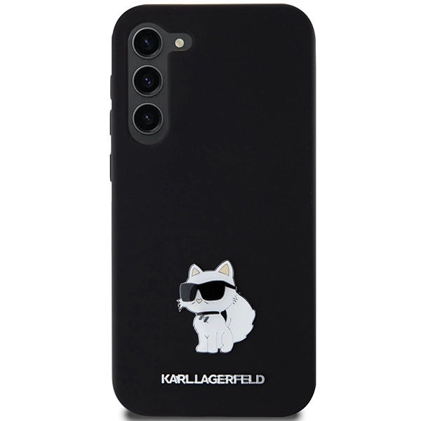 Karl Lagerfeld Silicone Choupette Metal Pin case for Samsung Galaxy S24+ - black