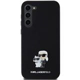 Karl Lagerfeld Silicone Karl&Choupette Metal Pin case for Samsung Galaxy S24+ - black