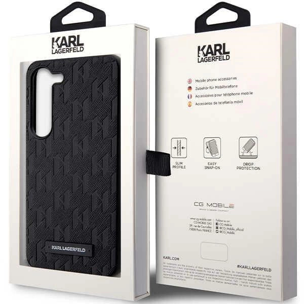 Karl Lagerfeld Saffiano Mono Metal Logo case for Samsung Galaxy S24 - black