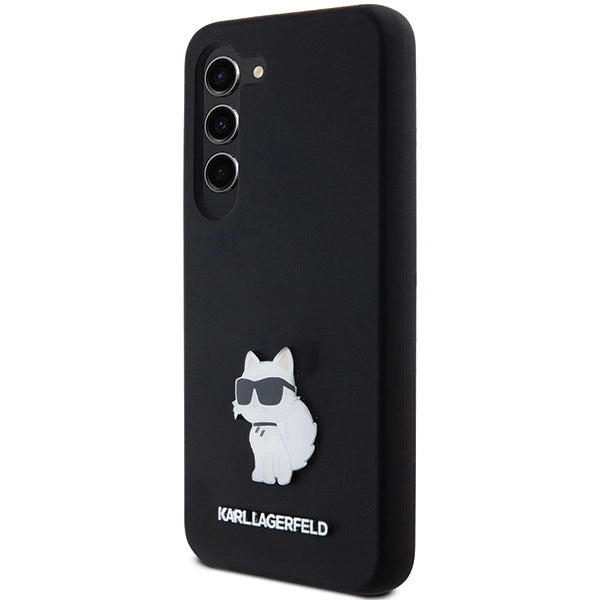 Karl Lagerfeld Silicone Choupette Metal Pin case for Samsung Galaxy S24 - black