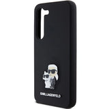 Karl Lagerfeld Silicone Karl&Choupette Metal Pin case for Samsung Galaxy S24 - black