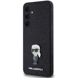 Karl Lagerfeld Fixed Glitter Ikonik Logo Metal Pin case for Samsung Galaxy A35 - black