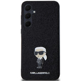 Karl Lagerfeld Fixed Glitter Ikonik Logo Metal Pin case for Samsung Galaxy A35 - black