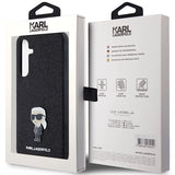 Karl Lagerfeld Fixed Glitter Ikonik Logo Metal Pin case for Samsung Galaxy A35 - black