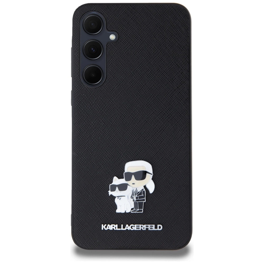 Karl Lagerfeld Saffiano Karl&Choupette Pin case for Samsung Galaxy A35 - black