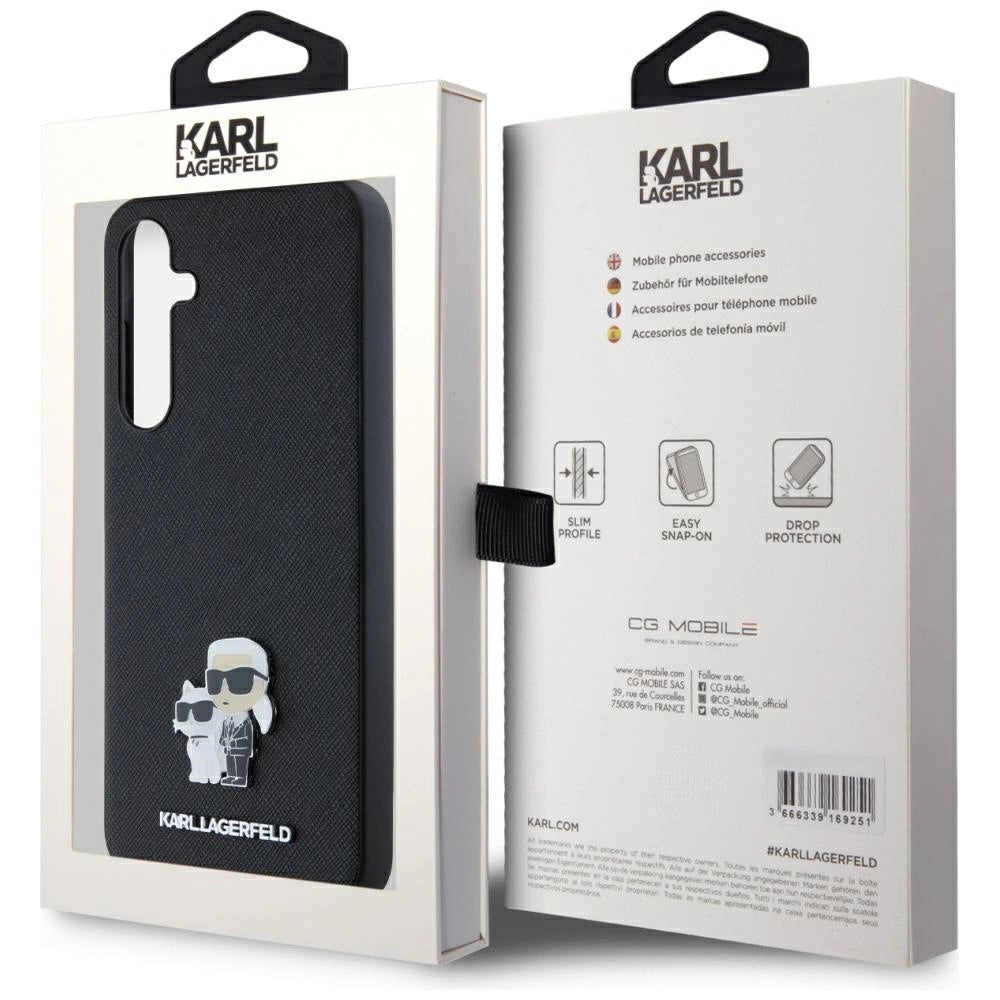 Karl Lagerfeld Saffiano Karl&Choupette Pin case for Samsung Galaxy A35 - black