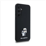 Karl Lagerfeld Silicone Karl&Choupette Metal Pin case for Samsung Galaxy A35 - black