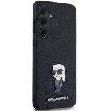 Karl Lagerfeld Fixed Glitter Ikonik Logo Metal Pin case for Samsung Galaxy A55 - black