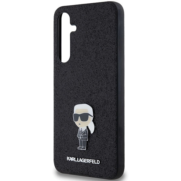 Karl Lagerfeld Fixed Glitter Ikonik Logo Metal Pin case for Samsung Galaxy A55 - black