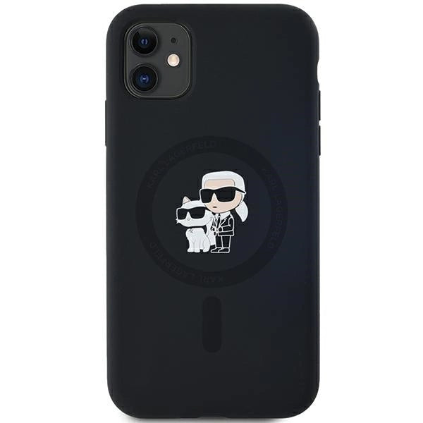 Karl Lagerfeld Silicone Karl&Choupette MagSafe case for iPhone 11 / Xr - black