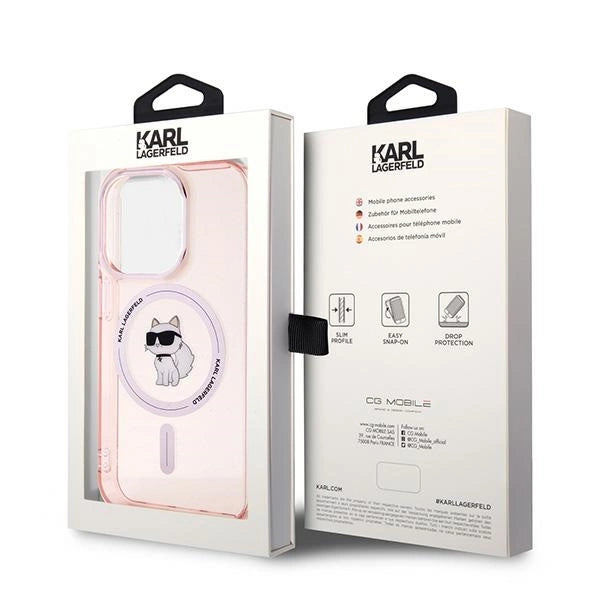 Karl Lagerfeld IML Choupette MagSafe case for iPhone 14 Pro - pink