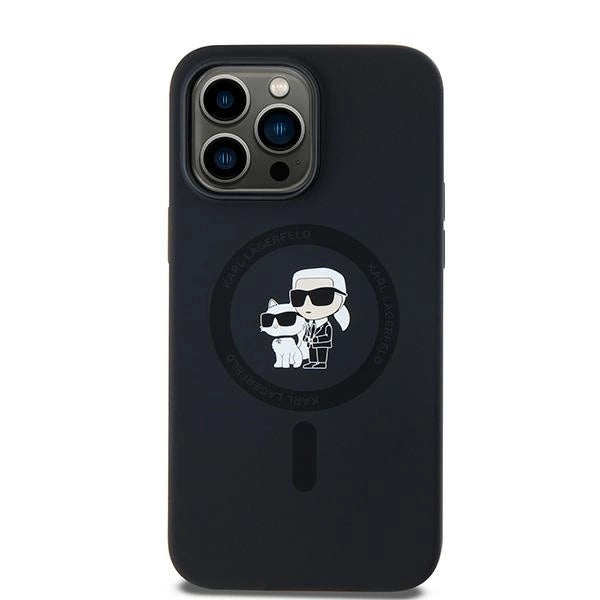 Karl Lagerfeld Silicone Karl&Choupette MagSafe case for iPhone 14 Pro - black