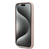 Karl Lagerfeld Leather Monogram Metal Logo case for iPhone 15 Pro - pink