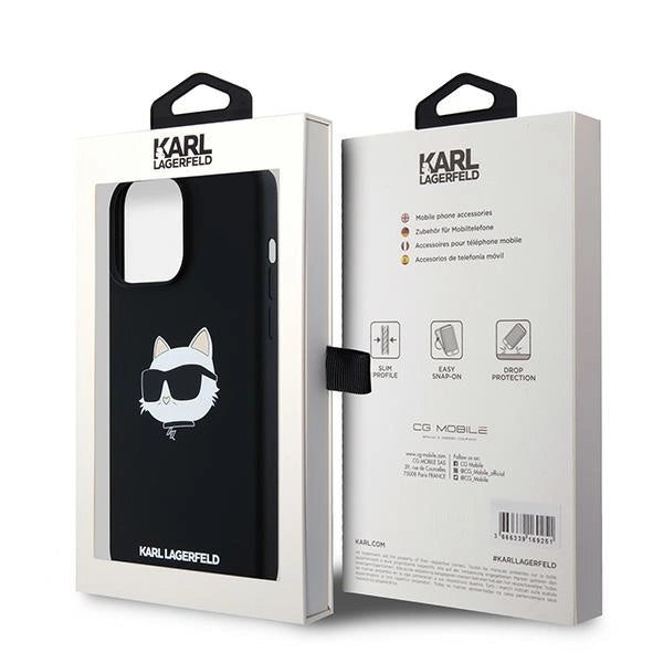 Karl Lagerfeld Silicone Choupette Head MagSafe case for iPhone 15 Pro - black