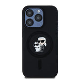 Karl Lagerfeld Silicone Karl&Choupette MagSafe case for iPhone 15 Pro - black