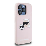 Karl Lagerfeld Silicone Karl&Choupette MagSafe Case for iPhone 15 Pro - Pink