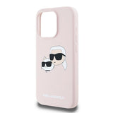 Karl Lagerfeld Silicone Karl&Choupette MagSafe Case for iPhone 15 Pro - Pink
