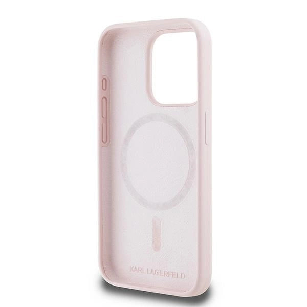 Karl Lagerfeld Silicone Karl&Choupette MagSafe Case for iPhone 15 Pro - Pink