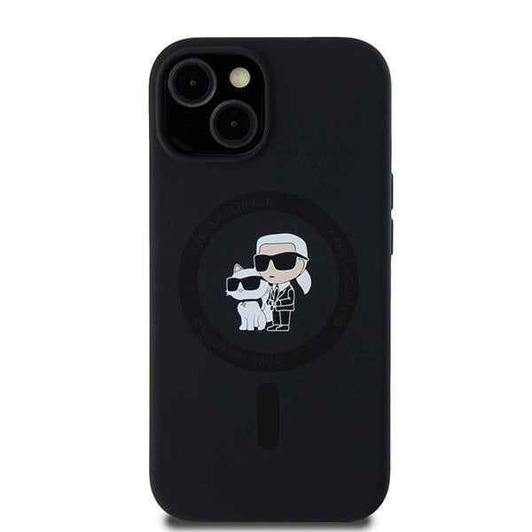 Karl Lagerfeld Silicone Karl&Choupette MagSafe case for iPhone 15 Plus / 14 Plus - black