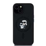 Karl Lagerfeld Silicone Karl&Choupette MagSafe case for iPhone 15 Plus / 14 Plus - black