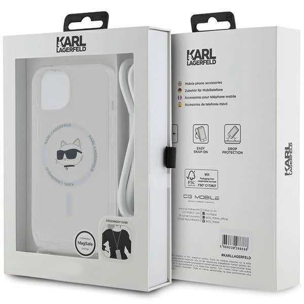 Karl Lagerfeld IML Choupette Head&Cord MagSafe case for iPhone 15 / 14 / 13 - transparent