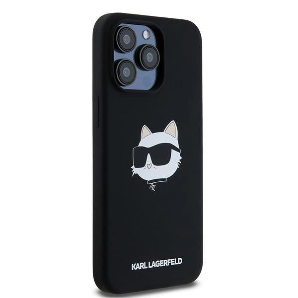 Karl Lagerfeld Silicone Choupette Head MagSafe case for iPhone 15 Pro Max - black