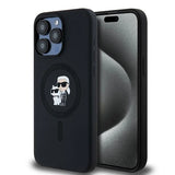 Karl Lagerfeld Silicone Karl&Choupette Ring MagSafe case for iPhone 15 Pro Max - black